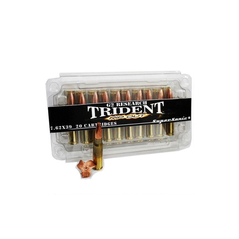 G2R Trident 7.62x39 Ammo 124 Grains Solid Copper Hollow Point 