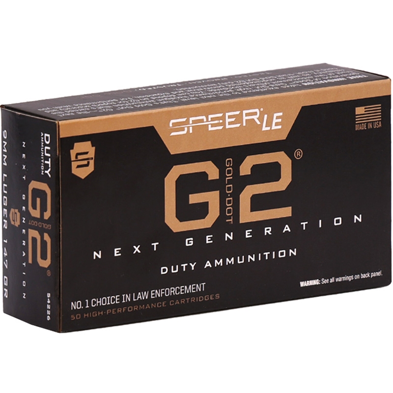 Speer Gold Dot G2 9mm Luger Ammunition 147 Grain Jacketed Hollow Point - 54226