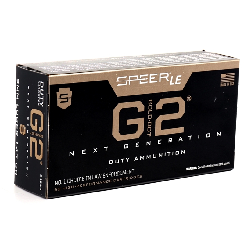 Speer Gold Dot G2 9mm Luger Ammo 147 Grain Jacketed Hollow Point