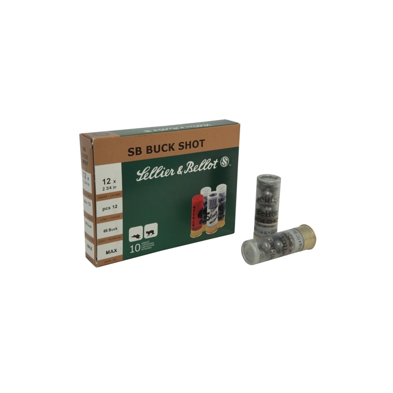 Sellier & Bellot 12 Gauge 2-3/4” Ammo 00 Buckshot 12 Pellets