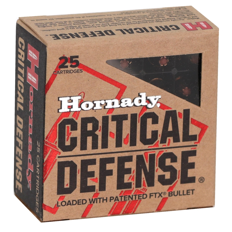 Hornady Critical Defense 25 ACP Auto Ammunition 35 Grain Flex Tip Expanding - 90014