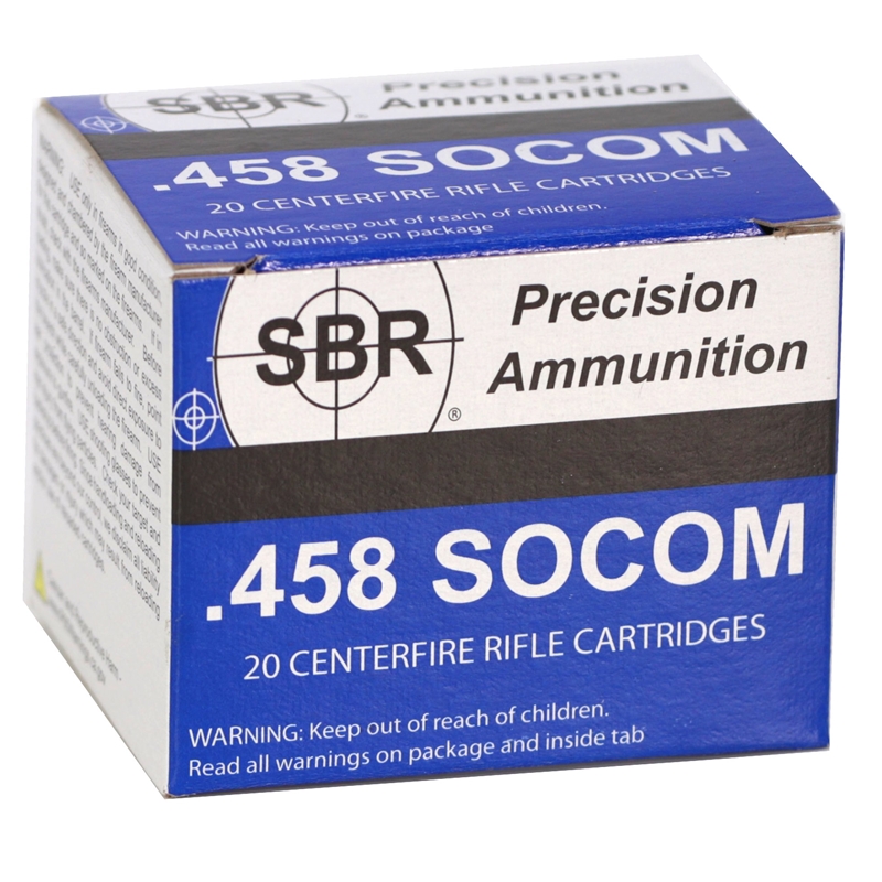 SBR 458 SOCOM Ammo 500 Grain Full Metal Jacket High Velocity