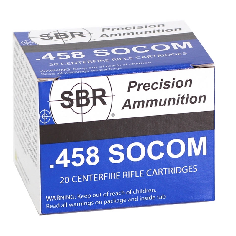 SBR 458 SOCOM Subsonic Ammo 550 Grain Full Metal Jacket TCJ