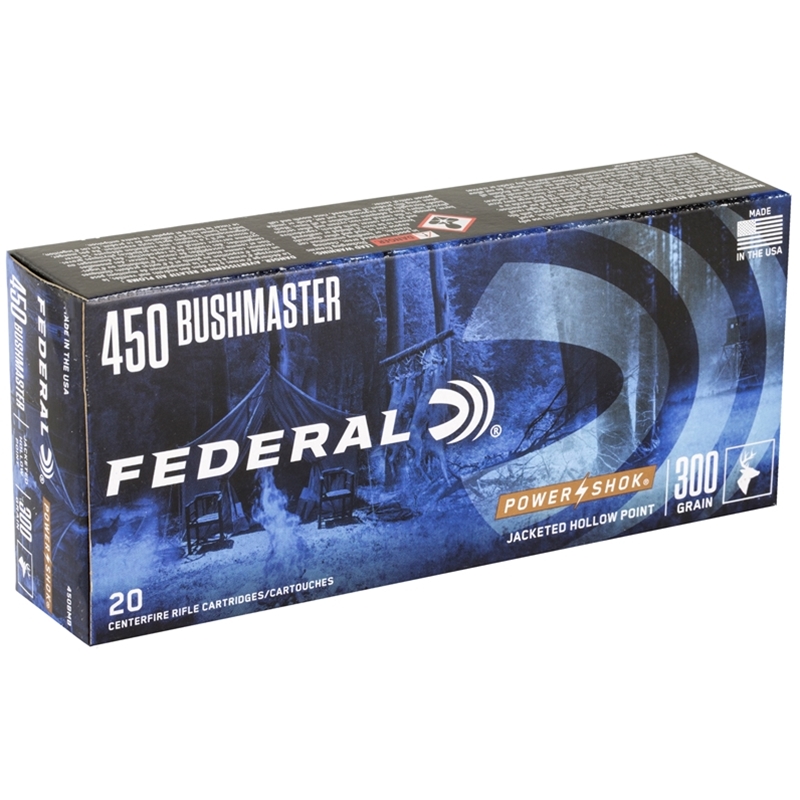 Federal Power-Shok 450 Bushmaster Ammo 300 Grain Jacketed Hollow Point