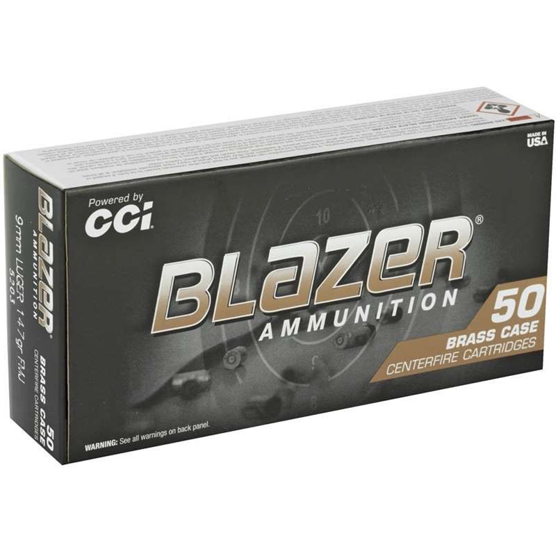 CCI Blazer Brass 9mm Luger Ammunition 147 Grain Full Metal Jacket - 5203