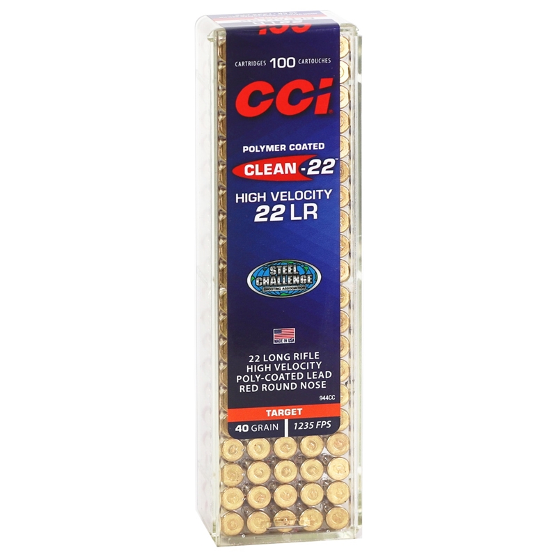 CCI Clean 22 Long Rifle High Velocity Ammo 40 Grain Red Polymer Coated 