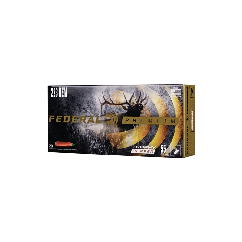 Federal Premium 223 Remington Ammo 55 Grain Trophy Copper