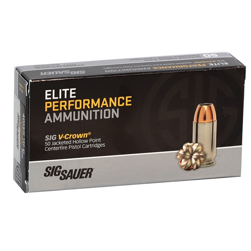 Sig Sauer Elite Performance 40 S&W Ammo 180 Grain V-Crown Jacketed Hollow Point