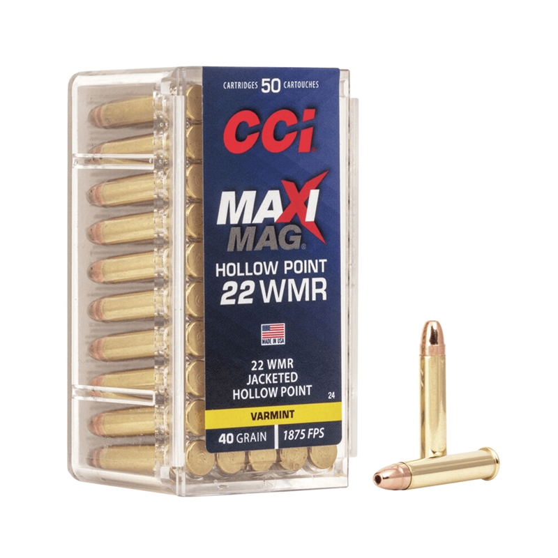 CCI Maxi-Mag 22 WMR Ammo 30 Grain Speer TNT Jacketed Hollow Point 