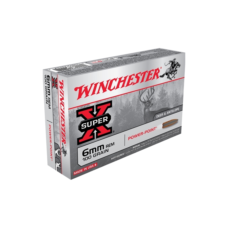 Winchester Super-X 6mm Remington Ammo 100 Grain Power Point