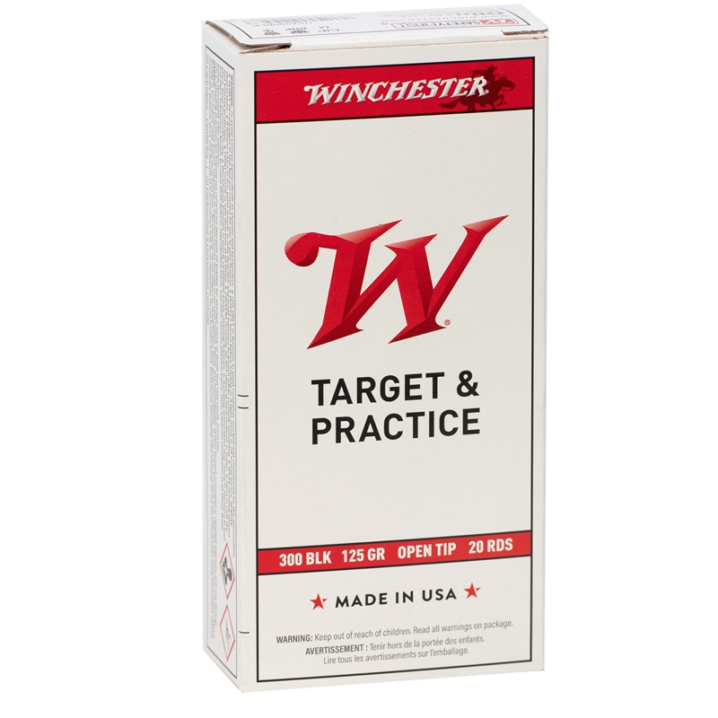 Winchester USA Target 300 AAC Blackout Ammo 125 Grain Open Tip