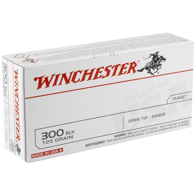 Winchester USA Target 300 AAC Blackout Ammo 125 Grain Open Tip