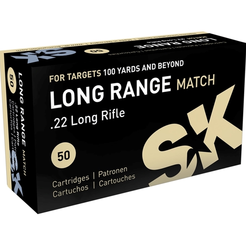 SK Long Range Match 22 Long Rifle Ammo 40 Grain Lead Round Nose 