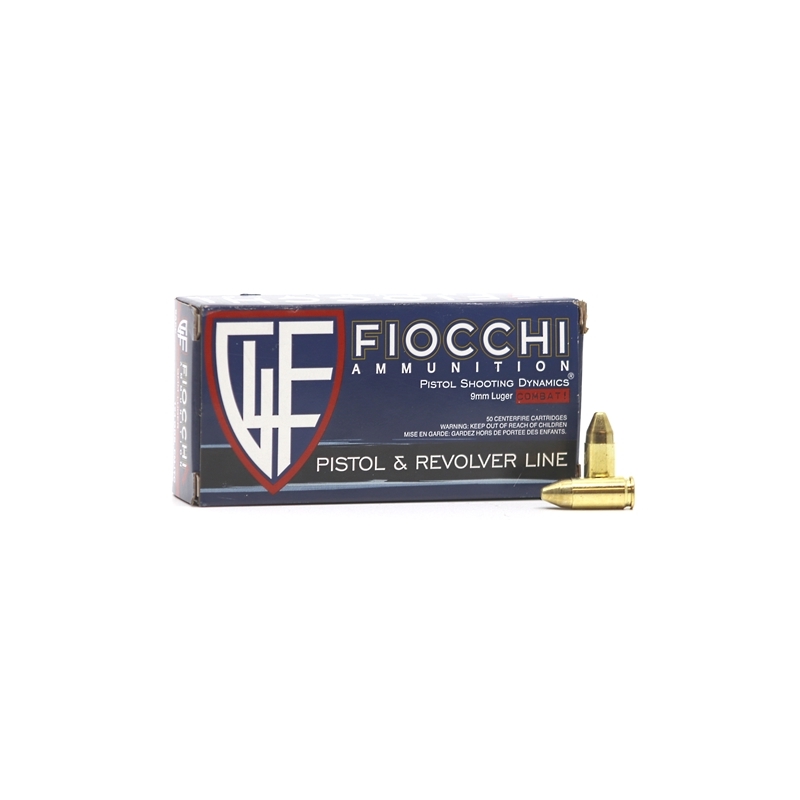 Fiocchi Shooting Dynamics 9mm Luger Ammo 124 Grain Full Metal Jacket Truncated-Cone