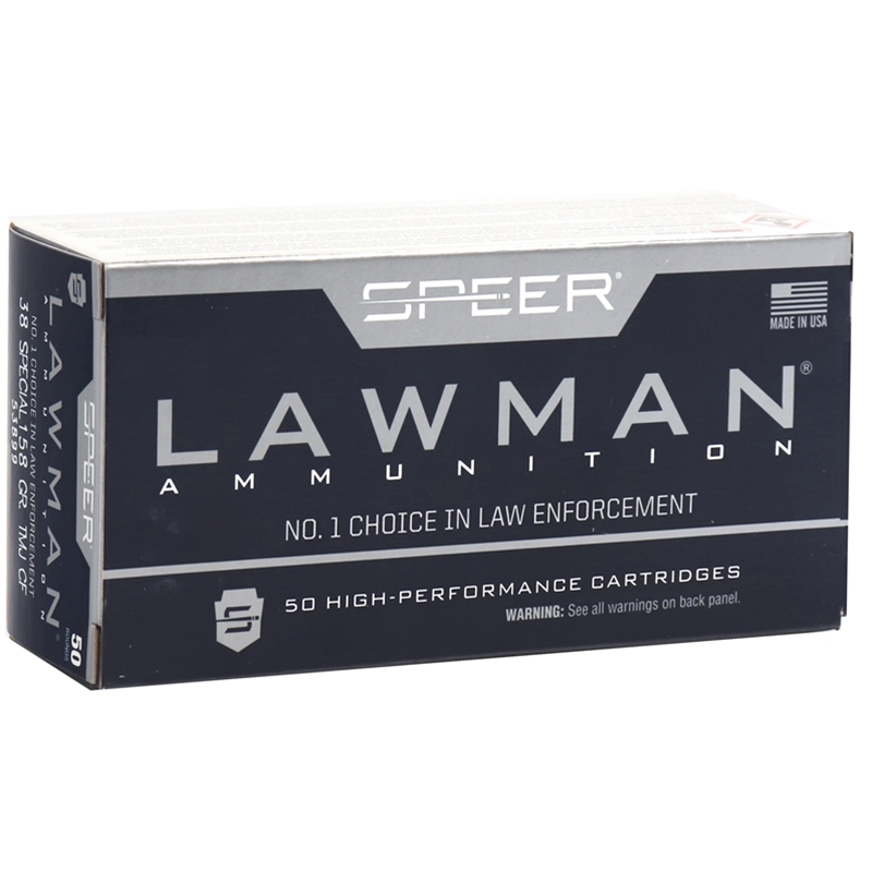 Speer Lawman 38 Special Ammo 158 Grain Total Metal Jacket 