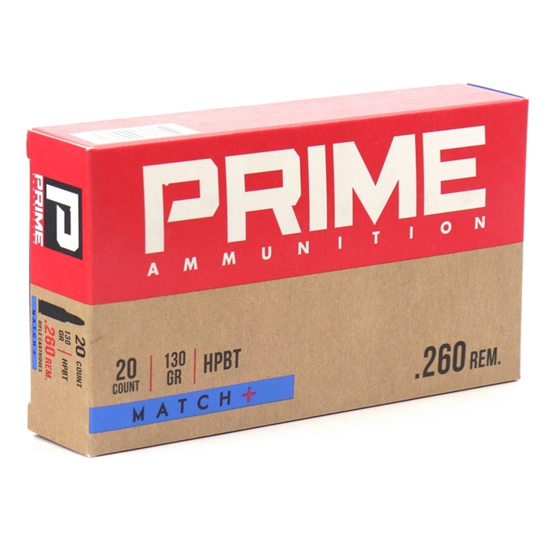 Prime Ammunition 260 Remington Ammo 130 Grain HPBT Match +  