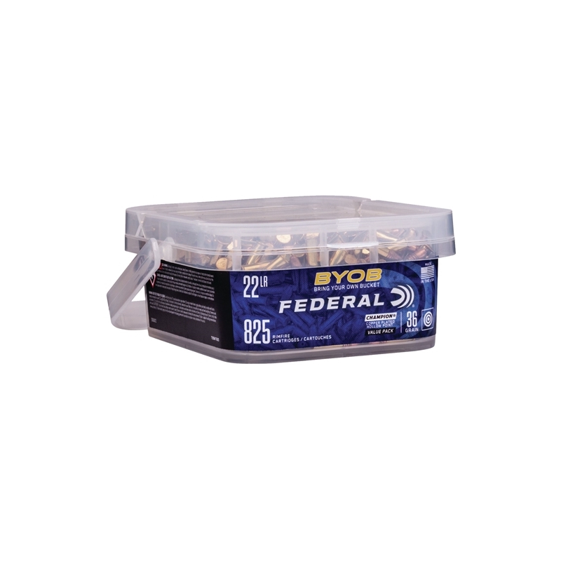 Federal Champion Small Game Target 22 Long Rifle Ammo 36 Grain BYOB Copper Plated Hollow Point 