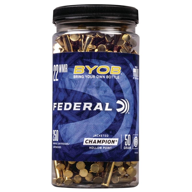 Federal Champion 22 WMR Ammo 50 Grain BYOB Copper Jacketed Hollow Point