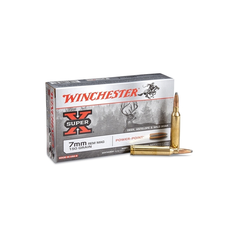 Winchester Super-X Power Max 7mm Remington Magnum Ammo 150 Grain Power-Point 