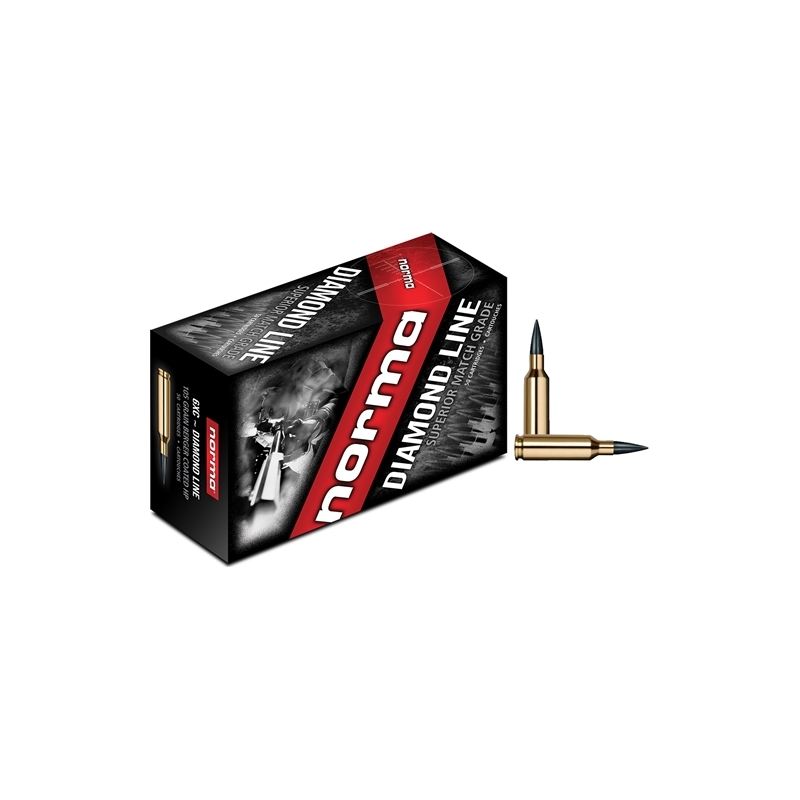 Norma USA Diamond Line 6mm XC Ammo 105 Grain Hollow Point Boat Tail Moly