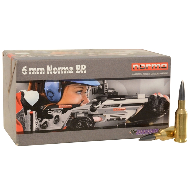 Norma USA Diamond Line 6mm Norma BR (Bench Rest) Ammo 105 Grain Hollow Point Boat Tail Moly