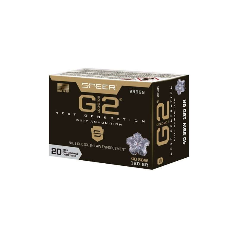 Speer Gold Dot G2 40 S&W Ammo 180 Grain Jacketed Hollow Point