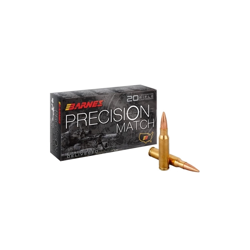 Barnes Precision Match 308 Winchester Ammo 175 Grain Open Tip Match