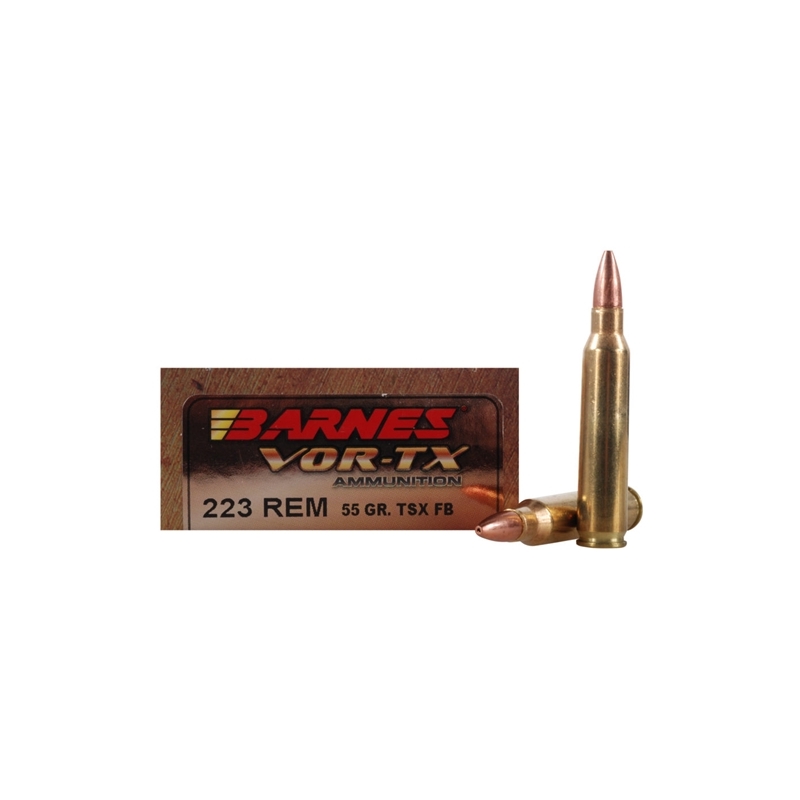 Barnes VOR-TX 223 Remington Ammo 55 Grain TSX Hollow Point Lead-Free