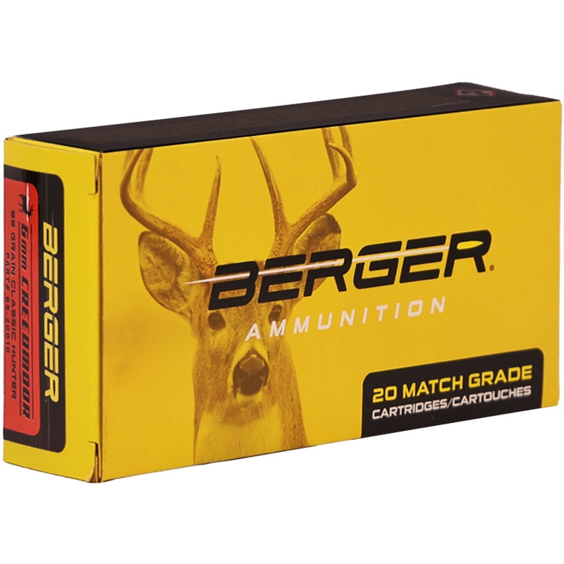 Berger Match Grade 6mm Creedmoor Ammo 95 Grain Jacketed Hollow Point - 65-20010