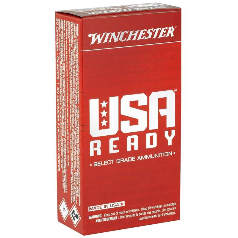 Winchester USA Ready 9mm Luger Ammo 115 Grain Full Metal Jacket Flat Nose 