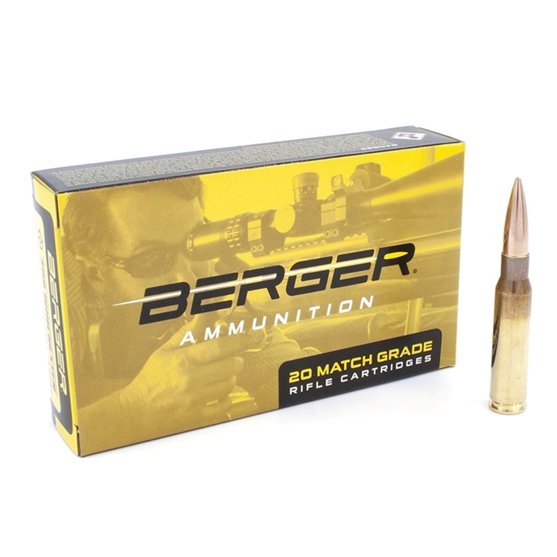 Berger Match Grade 308 Winchester Ammo 185 Grain Juggernaut Target