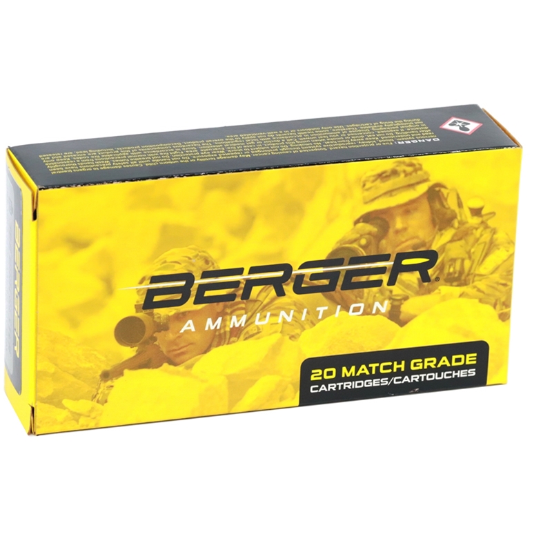 Berger Match Grade 308 Winchester Ammo 185 Grain Juggernaut OTM Tactical