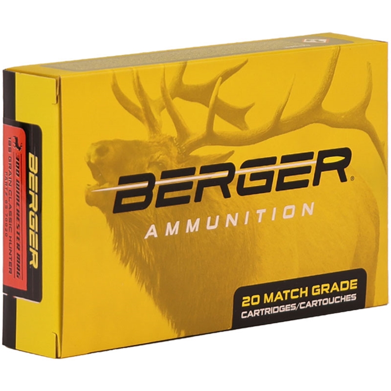 Berger Match Grade 300 Winchester Magnum Ammo 185 Grain Classic Hunter - 65-70020