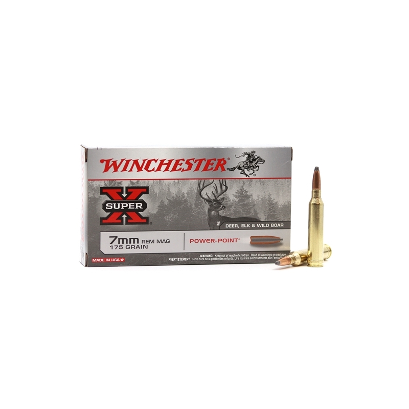 Winchester Super-X Power Max 7mm Remington Magnum Ammo 175 Grain Power-Point 