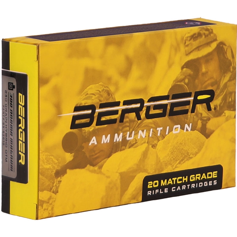 Berger Match Grade 300 Norma Magnum Ammo 230 Grain Hybrid Open Tip Match Tactical – 65-62010