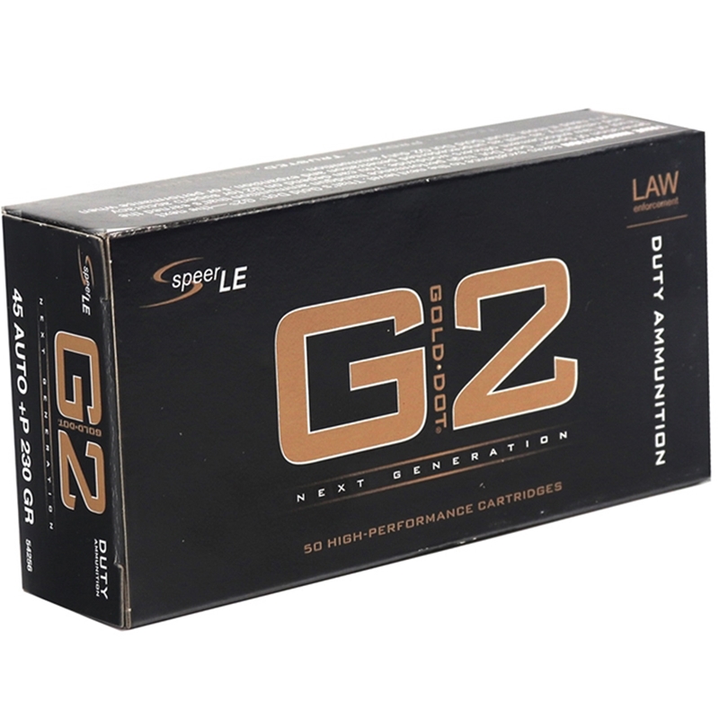 Speer Gold Dot G2 45 ACP Auto Ammo 230 Grain +P Jacketed Hollow Point - 54256