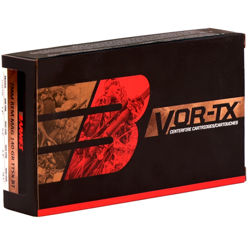 Barnes VOR-TX 7mm Remington Magnum Ammo 140 Grain TTSX Bullet Boat Tail  -  BB7MM1