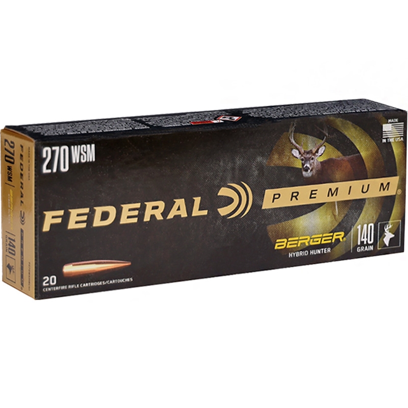    Federal Premium 270 Winchester Short Magnum Ammunition 140 Grain Berger Hybrid Hunter - P270WSMBCH1