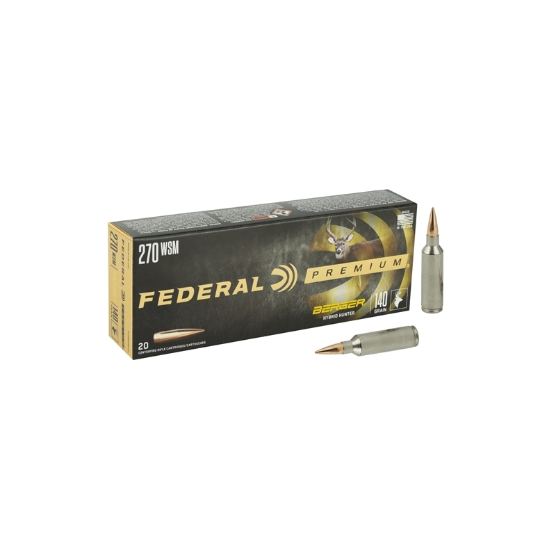 Federal Premium 270 Winchester Short Magnum (WSM) 140 Grain Berger Hybrid Hunter