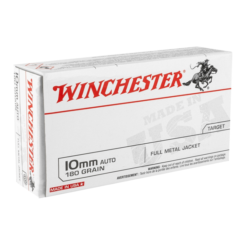 Winchester 10mm Auto Ammo 180 Grain Full Metal Jacket Target