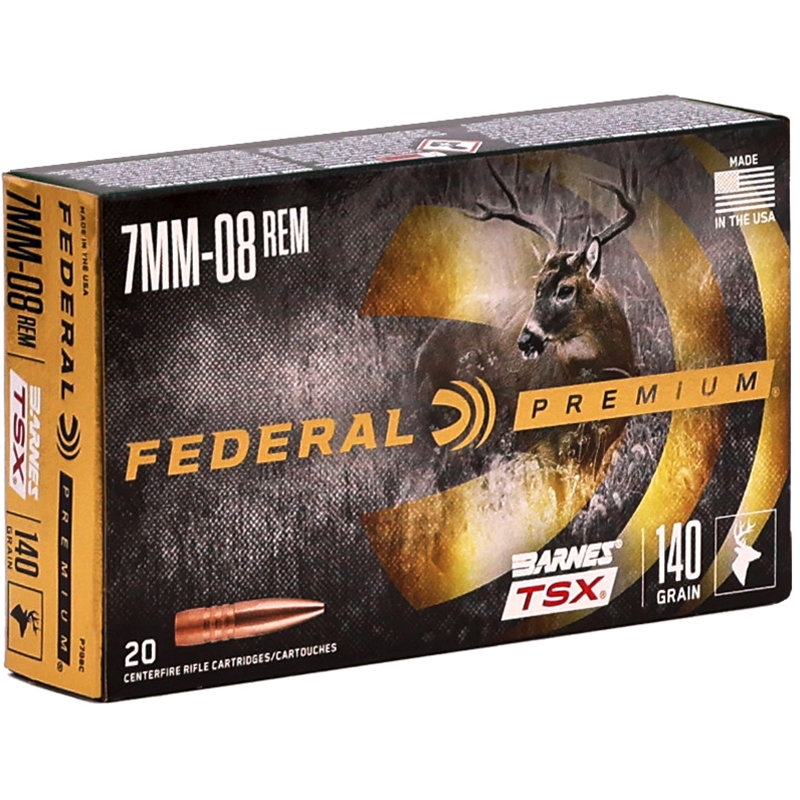 Federal Premium 7mm-08 Remington Ammo 140 Grain Barnes Triple-Shock X Hollow Point - P708C