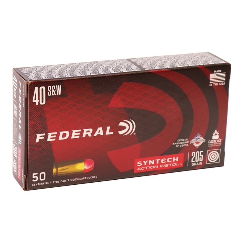 Federal Syntech Action Pistol 40 S&W Ammo 205 Grain Total Synthetic Jacket