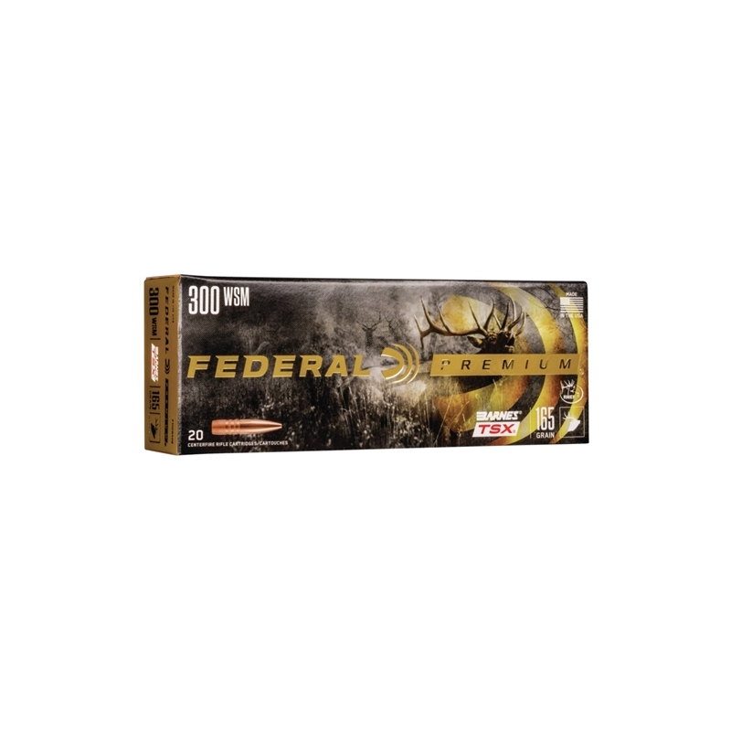 Federal Premium 300 Winchester Magnum Ammo  165 Grain Barnes TSX Bullet 