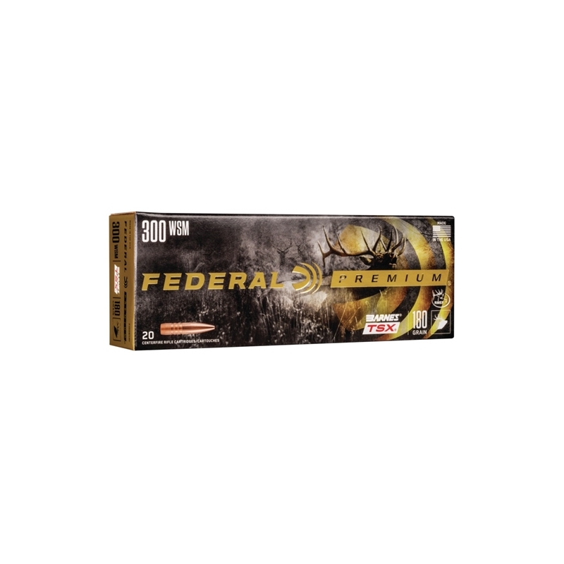 Federal Premium 300 Winchester Short Magnum Ammo 180 Grain Barnes TSX Bullet  