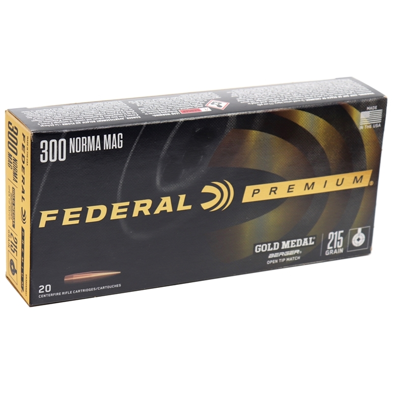 Federal Premium 300 Norma Magnum Ammo 215 Grain Gold Medal Berger Hybrid