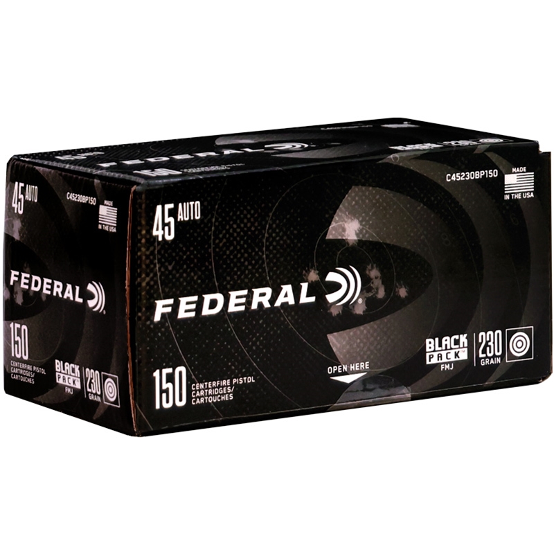 Federal Black Pack 45 ACP Ammo 230 Grain Full Metal Jacket 150 Rounds - C45230BP150
