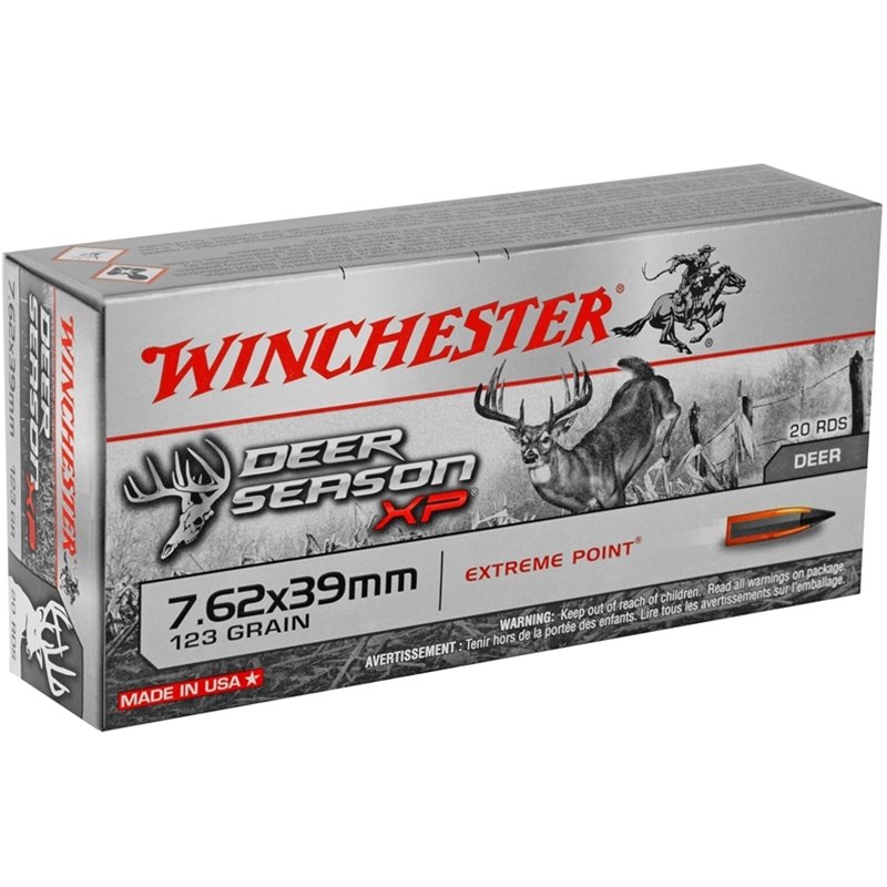 Winchester Deer Season USA 7.62x39mm Russian Ammo 123 Grain Extreme Point