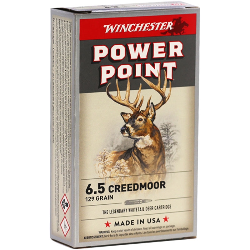 Winchester Power Point 6.5 Creedmoor Ammunition 129 Grain Soft Point - X651