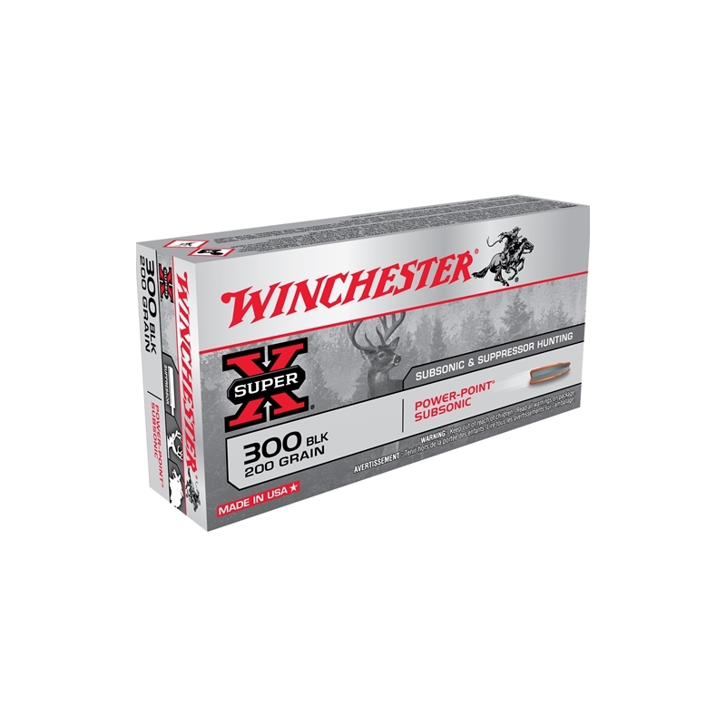 Winchester Super X 300 AAC Blackout Ammo 200 Grain Power Point Subsonic 
