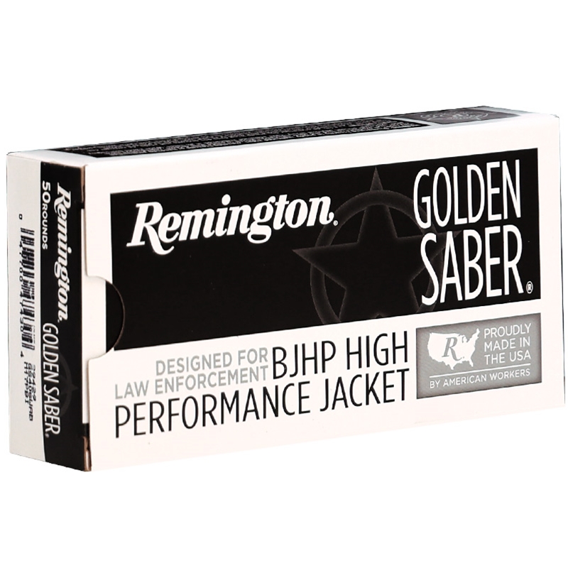 Remington Golden Saber 40 S&W Ammo 165 Grain Brass Jacketed Hollow Point - GS40SWAB